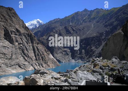 (150902) -- ATTABAD, Sept. 2, 2015 -- Photo taken on Sept. 2, 2015 shows the scenery of Attabad Lake in northern Pakistan s Attabad. The Attabad Lake was formed due to a massive landslide at Attabad village in Gilgit-Baltistan province of Pakistan in 2010. ) PAKISTAN-ATTABAD-SCENERY AhmadxKamal PUBLICATIONxNOTxINxCHN   150902 ATTABAD Sept 2 2015 Photo Taken ON Sept 2 2015 Shows The scenery of ATTABAD Lake in Northern Pakistan S ATTABAD The ATTABAD Lake what formed Due to a Massive landslide AT ATTABAD Village in Gilgit Baltistan Province of Pakistan in 2010 Pakistan ATTABAD scenery AhmadxKamal Stock Photo