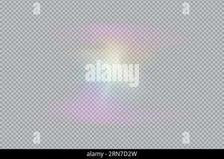 prism rainbow light. Overlay light effect.Stock vector illustration in realistic style. Stock Vector