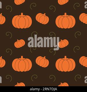 Seamless pattern with pumpkins. Thanksgiving background Stock Vector