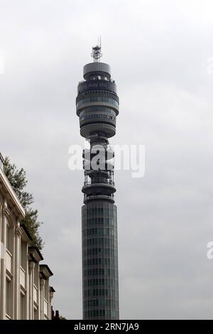 (150909) -- LONDON, Sept. 9, 2015 -- The BT Tower in central London is scrolling the message Long may she reign to mark the day on which Queen Elizabeth II becomes the longest reigning monarch in British history.in London, Britain, on Sept. 9, 2015. Wednesday marks the 63 years and 216 days since the Queen came to the throne. The procession began from east of Tower Bridge at midday, with the vessels sounding their horns for one minute. Also, the Tower Bridge lifted as a sign of respect. ) UK-LONDON-QUEEN ELIZABETH II-LONGEST REIGNING MONARCH OF BRITAIN HanxYan PUBLICATIONxNOTxINxCHN   150909 L Stock Photo