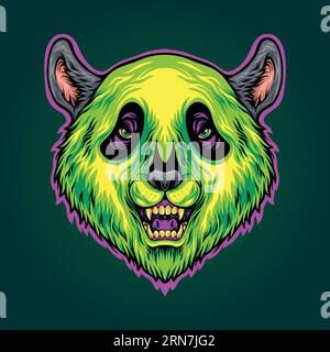 Cute panda og hybrid strain relaxing sensation vector illustrations for your work logo, merchandise t-shirt, stickers and label designs, poster. Stock Vector