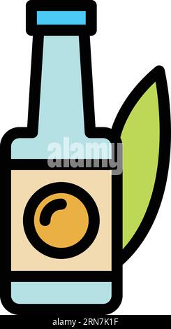 Soya oil icon outline vector. Soy food. Bean plant color flat Stock Vector
