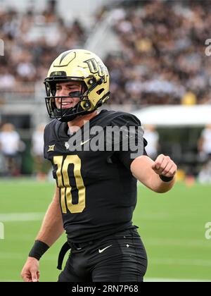 August 31, 2023: UCF quarterback John Rhys Plumlee (10) avoids the ...