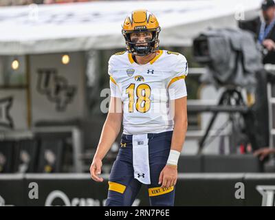 August 31, 2023: Kent State quarterback Michael Alaimo (18) during warmups NCAA football game between the Kent State Golden Flashes and the UCF Knights at FBC Mortgage Stadium in Orlando, FL. Romeo T Guzman/CSM Stock Photo