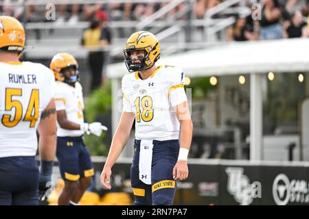 August 31, 2023: Kent State quarterback Michael Alaimo (18) during warmups NCAA football game between the Kent State Golden Flashes and the UCF Knights at FBC Mortgage Stadium in Orlando, FL. Romeo T Guzman/CSM Stock Photo