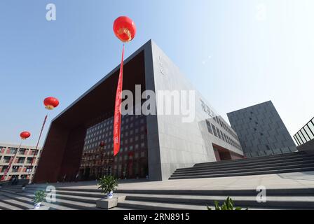 (151012) -- NANJING, Oct. 12, 2015 -- Photo taken on Oct. 12, 2015 shows a new academy built for Chinese art research in a campus of Nanjing University in Nanjing, capital of east China s Jiangsu Province. The academy building is named after Hsing Yun, founder of the influential Fo Guang Shan Monastery in southeast China s Taiwan, for his devotion in 2010 to the project. Located inside the building, the Li Chimao Art Museum was officially opened on Monday. ) (yxb) CHINA-NANJING-NEW COLLEGE BUILDING (CN) SunxCan PUBLICATIONxNOTxINxCHN   151012 Nanjing OCT 12 2015 Photo Taken ON OCT 12 2015 Show Stock Photo