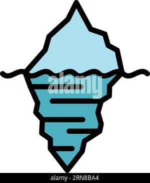 Iceberg icon outline vector. Ice glacier. Sea arctic color flat Stock Vector
