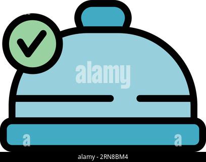 Food pot icon outline vector. Book recipe. Home menu color flat Stock Vector