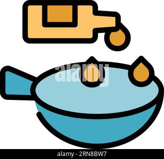 Dropper food pot icon outline vector. Chef menu. Board book color flat Stock Vector