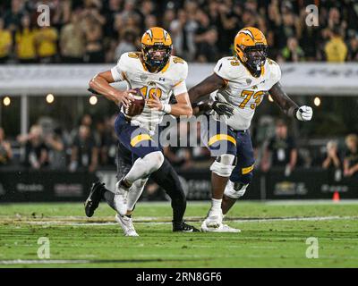 August 31, 2023: Kent State quarterback Michael Alaimo (18) scrambles during 1st half NCAA between the Kent State Golden Flashes and the UCF Knights at FBC Mortgage Stadium in Orlando, FL. Romeo T Guzman/CSM Stock Photo