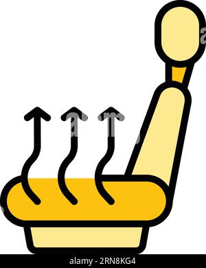 Seat coolant icon outline vector. Water engine. Temperature fluid color flat Stock Vector