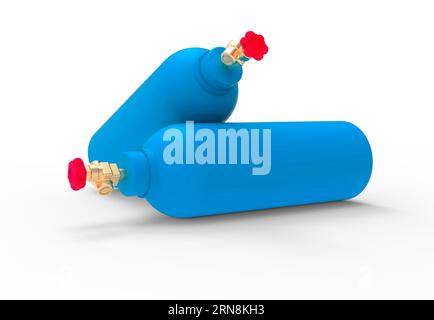 container with gas for industrial use on a white background 3D render Stock Photo