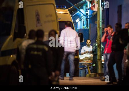 (151101) -- CAIRO, Nov. 1, 2015 -- Egyptian medics transfer a victim s body from the Zenhoum Morgue of Cairo where bodies of plane crash victims are stored to an ambulance, Cairo, Egypt, on Nov. 1, 2015. A total of 162 bodies of victims in the crash of Russian passenger airplane are to be airlifted later Sunday back to Russia, according to Egypt s state news agency MENA. ) EGYPT-CAIRO-RUSSIA-PLANE CRASH-MORGUE-BODIES-TRANSFERING PanxChaoyue PUBLICATIONxNOTxINxCHN   Cairo Nov 1 2015 Egyptian Medics Transfer a Victim S Body from The  morgue of Cairo Where Bodies of Plane Crash Victims are stored Stock Photo