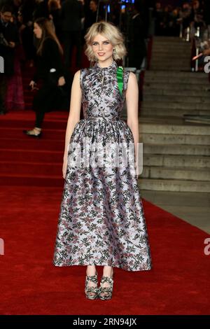 Lucy Boynton attends the 'Murder On The Orient Express' World Premiere held at Royal Albert Hall in London. Stock Photo