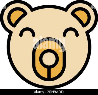 Alaska bear face icon outline vector. Usa snow. Emblem animal color flat Stock Vector