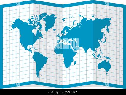Vector illustration of four-fold world map Stock Vector Image & Art - Alamy