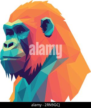 Geometric gorilla animal wildlife Stock Vector