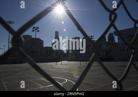 (151215) -- LOS ANGELES, Dec. 15, 2015 -- The Contreras High School remain closed, in Los Angeles, the United States, on Dec. 15, 2015. All Los Angeles Unified School District (LAUSD) schools will stay closed today in response to a reported bomb threat, Schools Superintendent Ramon Cortines said. Police said the threat was called in to a School Board member. The threat is involving backpacks and packages left at campuses. The closures applied to all LAUSD campuses, around 900 of them. Los Angeles Unified School District is the second-largest school district in United States, which has more tha Stock Photo