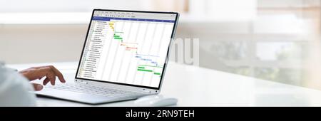 Gantt Gantt Software Project And Digital Agenda Calendar Stock Photo