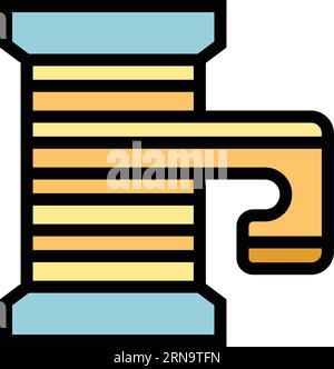 Craftwork bobine icon outline vector. Craft art. Sew class color flat Stock Vector