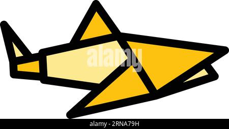 Origami bird icon outline vector. Geometric animal. Paper art color flat Stock Vector