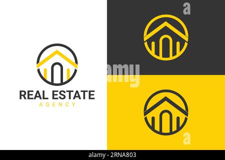 Real Estate Emblem Logo Design Stock Vector