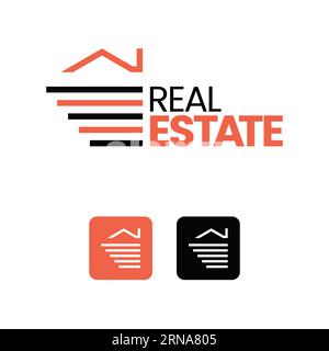 Real Estate Minimalist Logo Design Stock Vector
