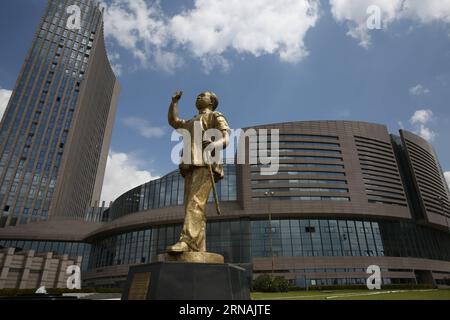 (160129) -- ADDIS ABABA, Jan. 29, 2016 -- Photo taken on Jan. 29, 2016, shows buildings of the African Union (AU) Headquarters in Addis Ababa, Ethiopia. The summit of the AU heads of states will be held from Jan. 30 to 31, under the theme of Year of Human Rights, with a special focus on the rights of women. ) ETHIOPIA-ADDIS ABABA-26TH AU SUMMIT PanxSiwei PUBLICATIONxNOTxINxCHN   Addis Ababa Jan 29 2016 Photo Taken ON Jan 29 2016 Shows Buildings of The African Union Au Headquarters in Addis Ababa Ethiopia The Summit of The Au Heads of States will Be Hero from Jan 30 to 31 Under The Theme of Yea Stock Photo