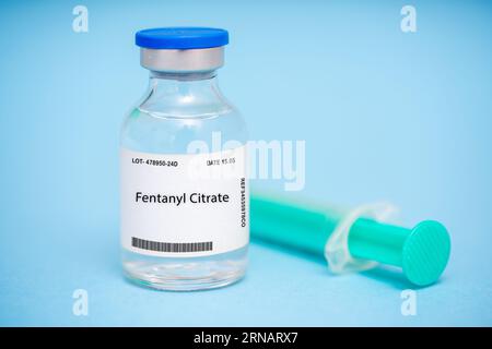 Fentanyl Citrate Opioid analgesic Pain management Opioid Analgesic Injection Transdermal patch Stock Photo