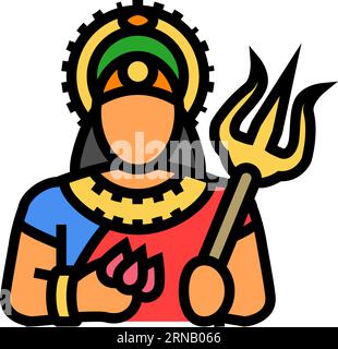 durga trident trishul color icon vector illustration Stock Vector