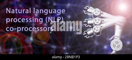 Natural language processing (NLP) co-processors specialized processors that can process natural language text and speech. Stock Photo