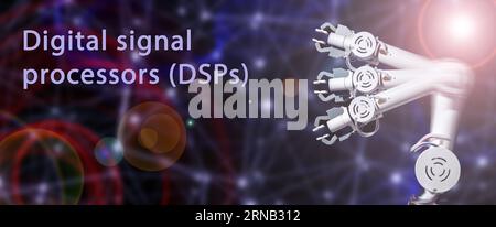 Digital signal processors (DSPs) specialized microprocessors designed for processing digital signals Stock Photo