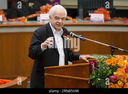 (160220) -- TORONTO, Feb. 20, 2016 -- Canadian Minister of Immigration, Refugees, and Citizenship John McCallum speaks during the opening ceremony of the Photo Exhibition of the Historic Meetings between Canadian and Chinese Leaders at Markham Civic Centre in Markham, the Greater Toronto Area, Canada, Feb. 19, 2016. The three-day event that kicked off on Friday featured 40 photos portraying key milestones in the development of China-Canada relationship to celebrate the 45th anniversary of the establishment of diplomatic relations between the two countries. ) (lyi) CANADA-TORONTO-CHINA-PHOTO EX Stock Photo