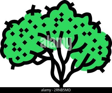 guava tree jungle amazon color icon vector illustration Stock Vector