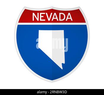 Map of the USA with road sign Las Vegas Stock Photo - Alamy