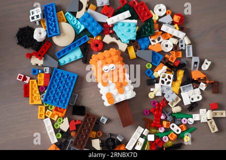 A collection of legos, Summer legos, ice cream popsicles legos. Stock Photo