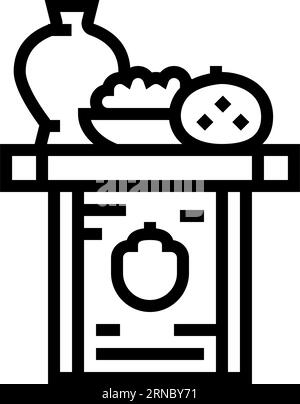 shinsen food offering shintoism line icon vector illustration Stock ...