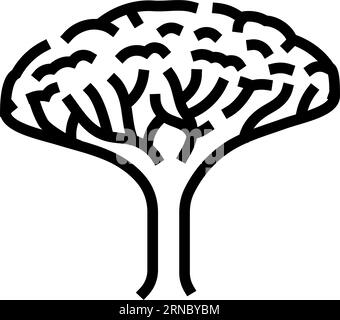 dragon blood tree line icon vector. dragon blood tree sign. isolated