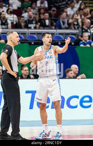 Manila, Philippines. 30th Aug, 2023. Michail Lountzis of Greece seen in action during the second game of the group phase of the FIBA Basketball World Cup 2023 between Greece and the New Zealand at the Mall of Asia Arena-Manila. Final score; Greece 83:74 New Zealand. (Photo by Nicholas Muller/SOPA Images/Sipa USA) Credit: Sipa USA/Alamy Live News Stock Photo