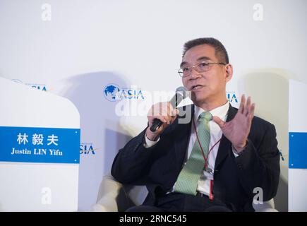 (160323) -- BOAO, March 23, 2016 -- Economist Justin Lin Yifu speaks at the session Dialogue of Asian Civilizations during the Boao Forum for Asia (BFA) Annual Conference 2016 in Boao, south China s Hainan Province, March 23, 2016. ) (lfj) CHINA-HAINAN-BFA-SESSION (CN) WengxXinyang PUBLICATIONxNOTxINxCHN   Boao March 23 2016 Economist Justin Lin Yifu Speaks AT The Session Dialogue of Asian Civilizations during The Boao Forum for Asia BfA Annual Conference 2016 in Boao South China S Hainan Province March 23 2016 lfj China Hainan BfA Session CN WengxXinyang PUBLICATIONxNOTxINxCHN Stock Photo
