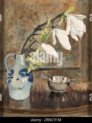 Kan met Magnolia between 1900 and 1912 by Emanuël Samson van Beever Stock Photo