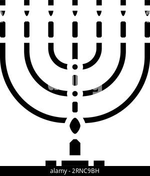 menorah jewish glyph icon vector illustration Stock Vector