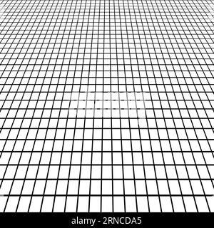 Perspective Grid view angle, background white floor tile grid Stock Vector