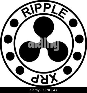 Cryptocurrency coin XRP Ripple, token stock exchange stock illustration Stock Vector