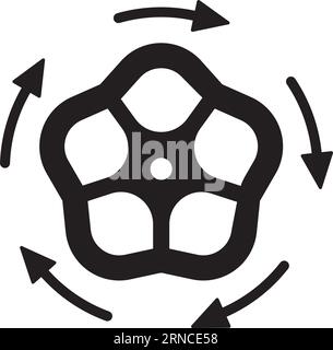 Icon close faucet, concept tightening water valve, icon spinning, unscrew Stock Vector