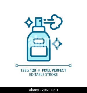 Customizable hair spray thin linear blue icon Stock Vector