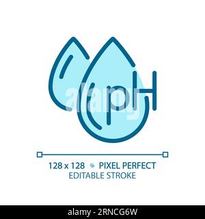 Customizable ph balance thin linear blue icon Stock Vector