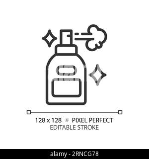 Editable hair spray thin linear black icon Stock Vector