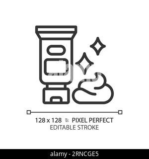 Editable hair cream thin linear black icon Stock Vector