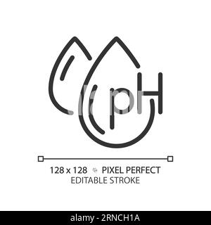 Editable ph balance thin linear black icon Stock Vector